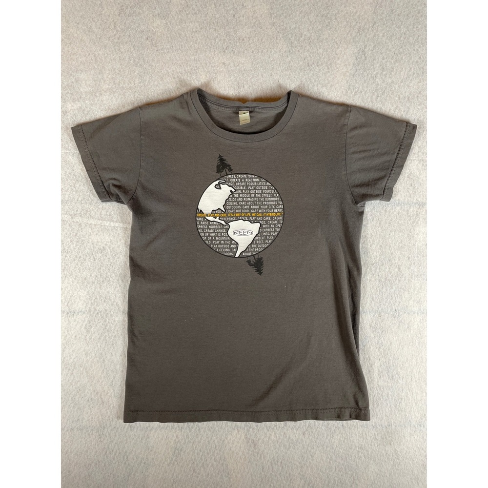 KEEN Organic Cotton Graphic T-Shirt Earth Globe Trees Mens Womens Size S‎